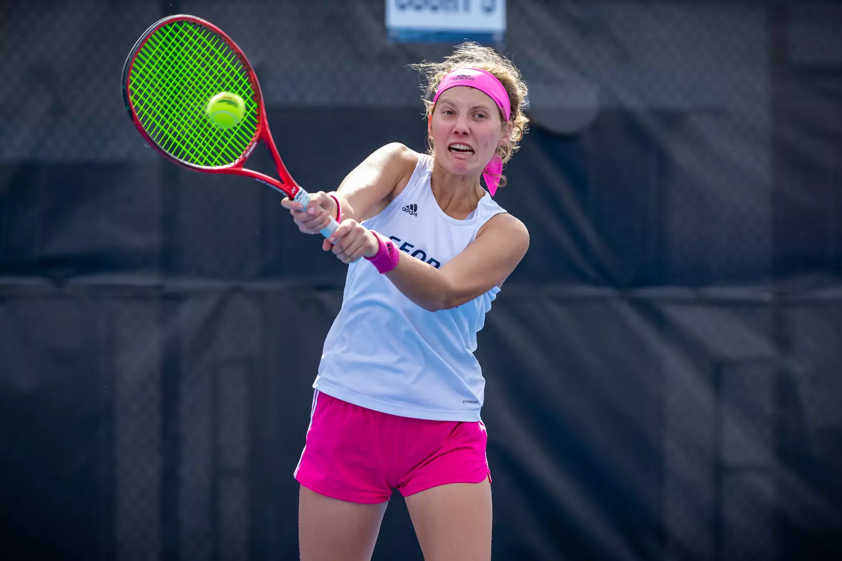 STATESBORO, GEORGIA - FEBRUARY 13: Georgia Southern Women’s Tennis faces the South Carolina State Bulldogs at the Wallis Tennis Center on February 13, 2022 in Statesboro, Georgia