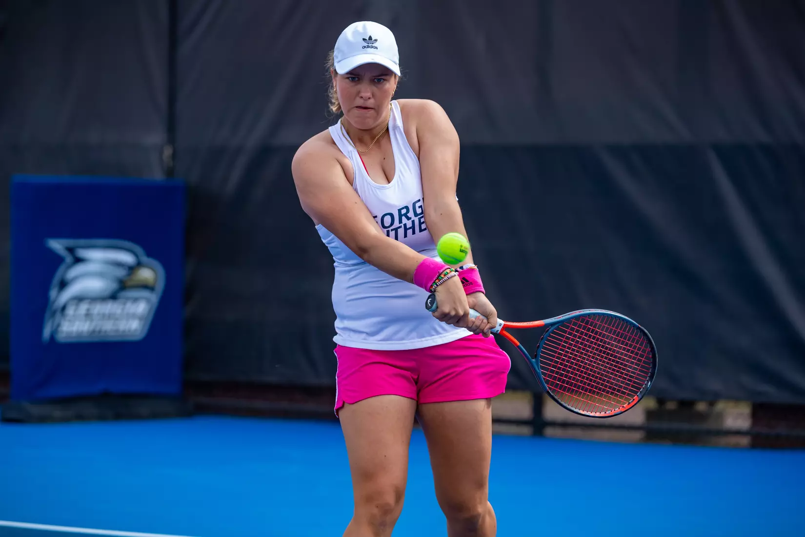 STATESBORO, GEORGIA - FEBRUARY 13: Georgia Southern Women’s Tennis faces the South Carolina State Bulldogs at the Wallis Tennis Center on February 13, 2022 in Statesboro, Georgia