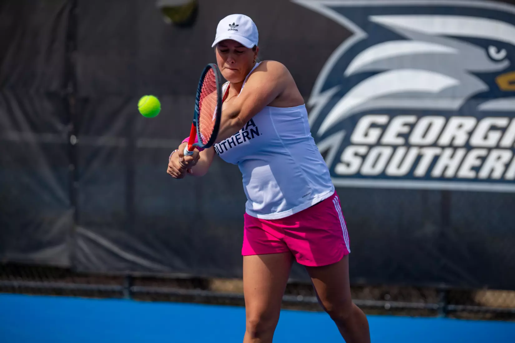 STATESBORO, GEORGIA - FEBRUARY 13: Georgia Southern Women’s Tennis faces the South Carolina State Bulldogs at the Wallis Tennis Center on February 13, 2022 in Statesboro, Georgia