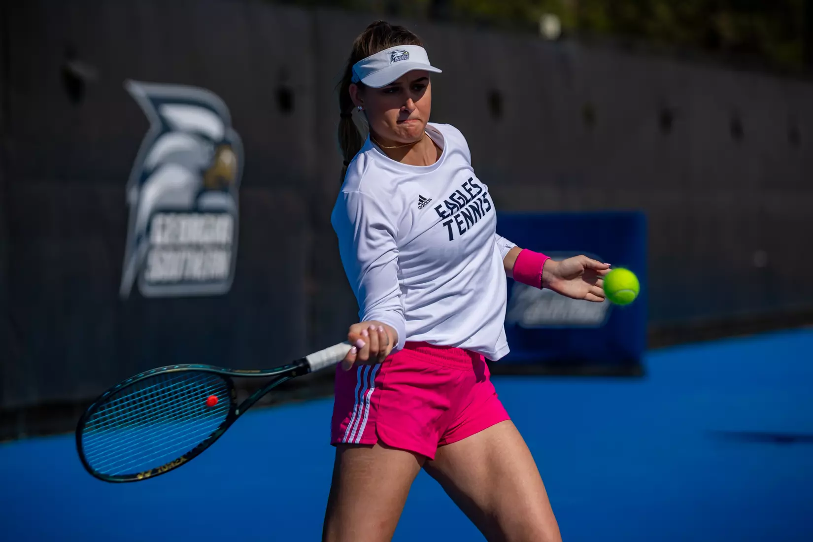 STATESBORO, GEORGIA - FEBRUARY 13: Georgia Southern Women’s Tennis faces the South Carolina State Bulldogs at the Wallis Tennis Center on February 13, 2022 in Statesboro, Georgia