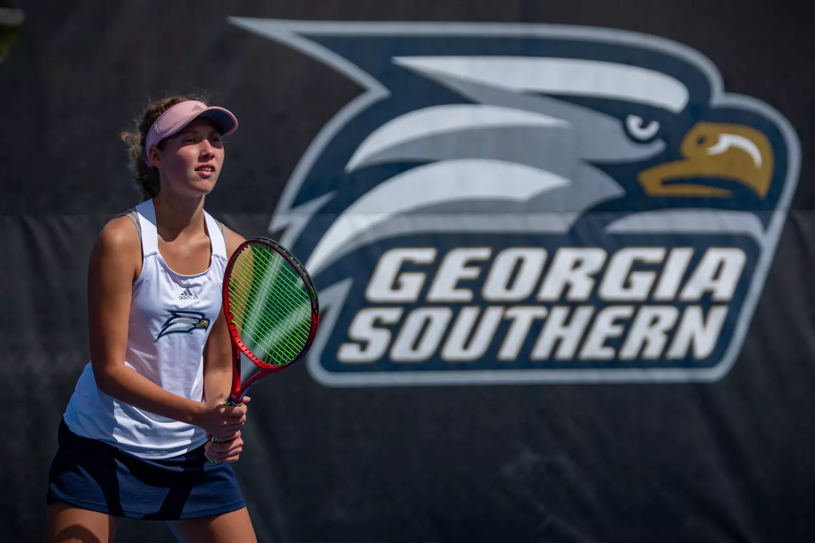 STATESBORO, GEORGIA - MARCH 17: Georgia Southern Women’s Tennis faces Rhode Island at the Wallis Tennis Center on March 17, 2022 in Statesboro, Georgia