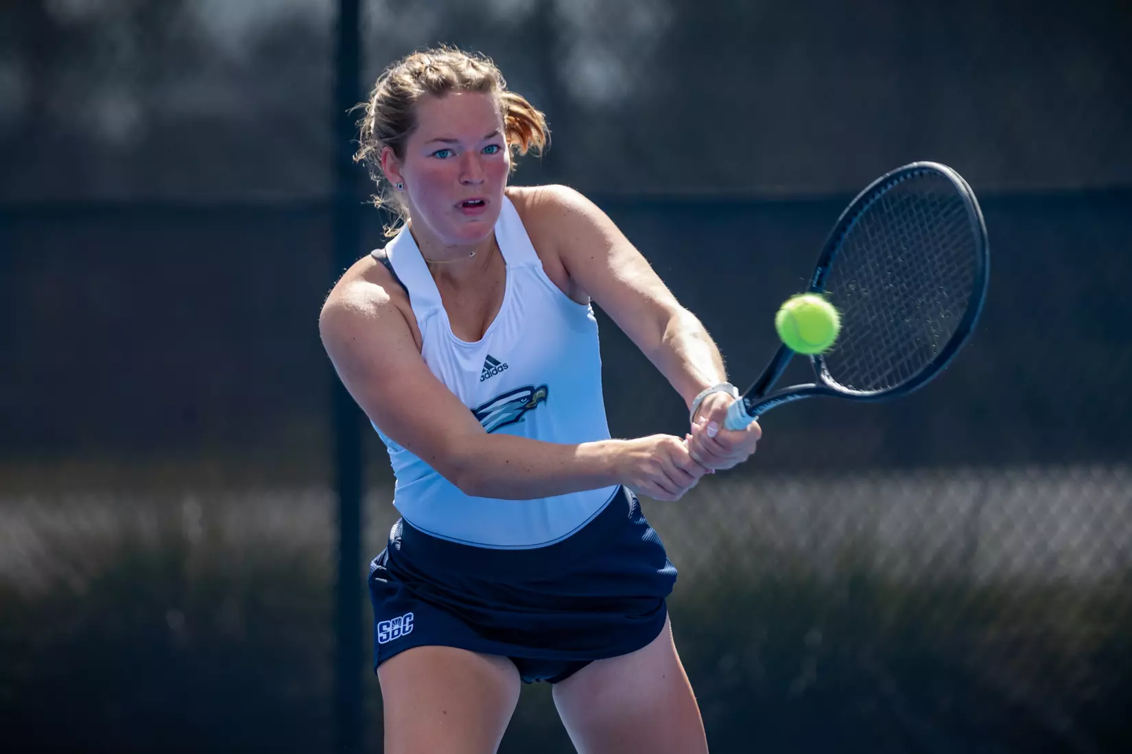 STATESBORO, GEORGIA - MARCH 17: Georgia Southern Women’s Tennis faces Rhode Island at the Wallis Tennis Center on March 17, 2022 in Statesboro, Georgia