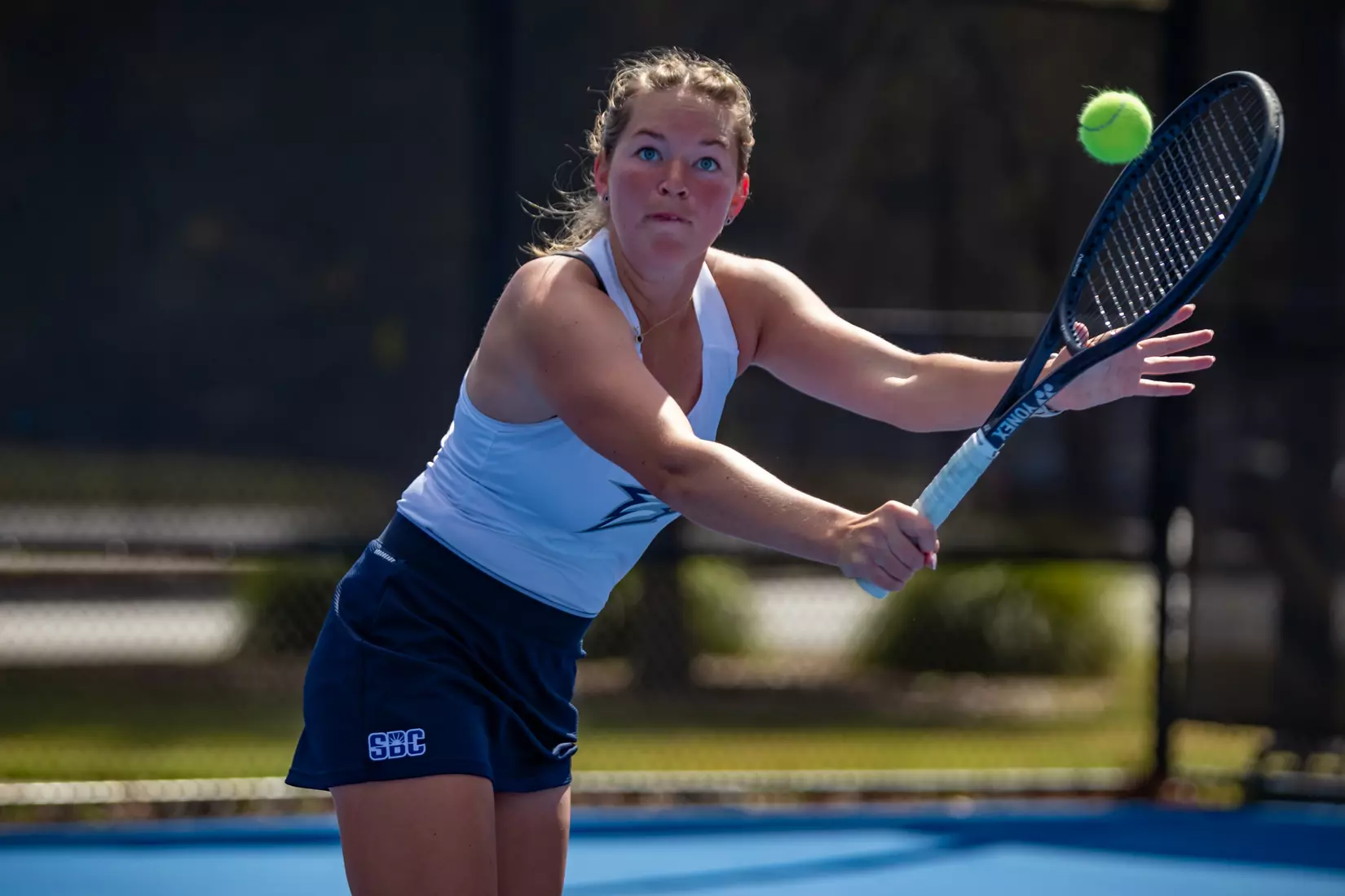 STATESBORO, GEORGIA - MARCH 17: Georgia Southern Women’s Tennis faces Rhode Island at the Wallis Tennis Center on March 17, 2022 in Statesboro, Georgia