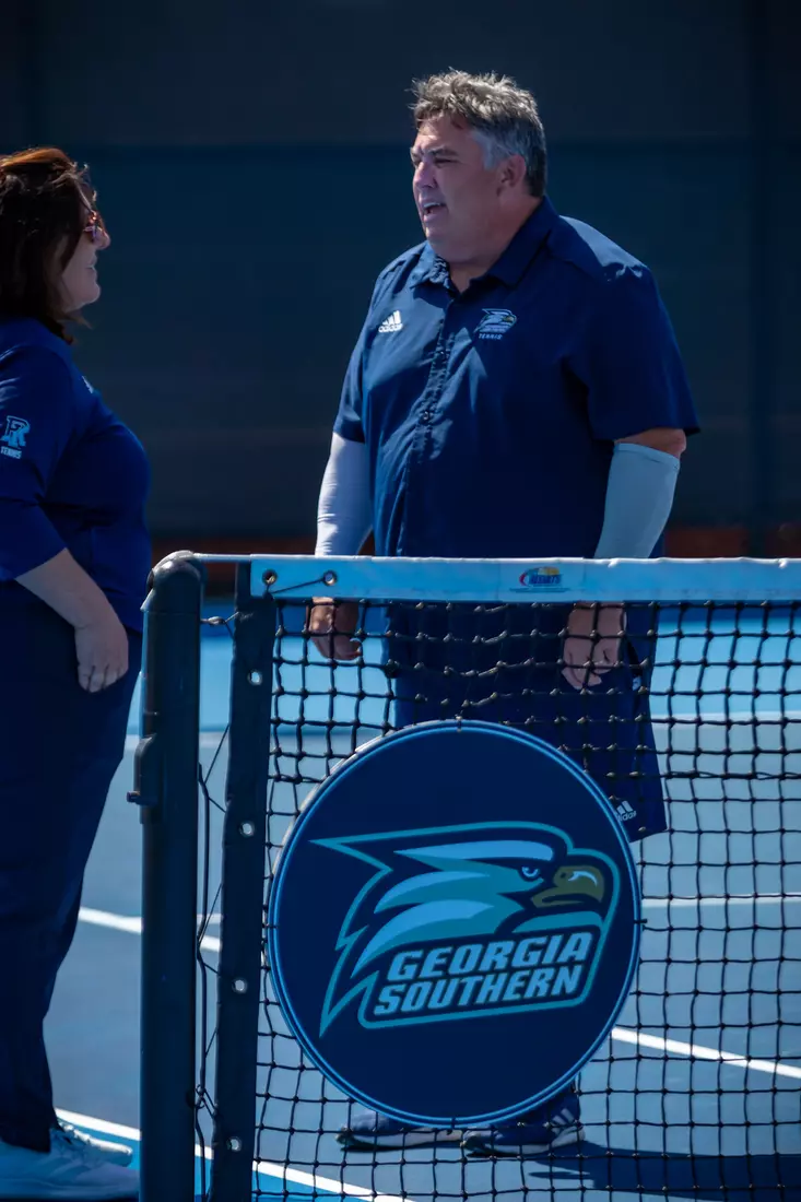 STATESBORO, GEORGIA - MARCH 17: Georgia Southern Women’s Tennis faces Rhode Island at the Wallis Tennis Center on March 17, 2022 in Statesboro, Georgia