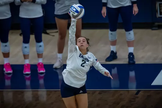 STATESBORO, GEORGIA - OCTOBER 3: Georgia Southern Volleyball faces the Appalachian State Mountaineers inside Hanner Fieldhouse on October 3, 2021 in Statesboro, Georgia