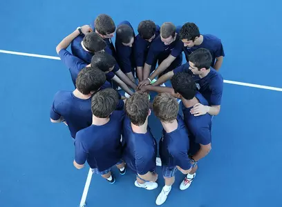 Men's tennis team huddle