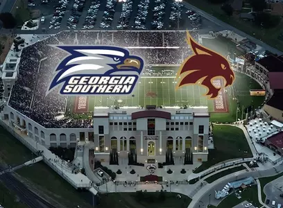 Texas State Stadium with Logos