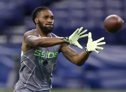 Lavelle Westbrooks during cornerback drills at the NFL Scouting Combine