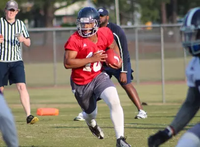 Redshirt freshman quarterback L.A. Ramsby is one of five getting reps this spring