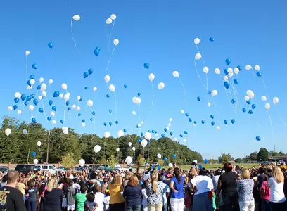 Paint the Town Blue Balloon Launch