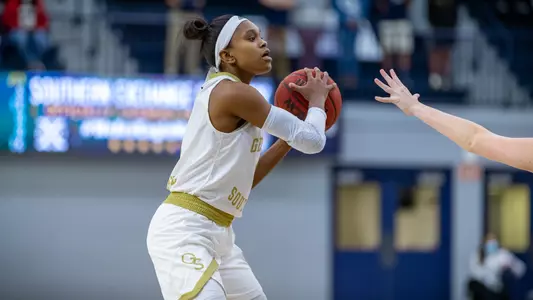 STATESBORO, GA. - DECEMBER 3: Georgia Southern Eagles Women’s Basketball faces the Furman University Paladins at Hanner Fieldhouse on December 3, 2020 in Statesboro, Georgia.