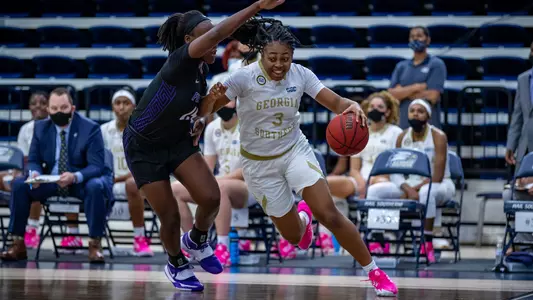 STATESBORO, GA. - DECEMBER 3: Georgia Southern Eagles Women’s Basketball faces the Furman University Paladins at Hanner Fieldhouse on December 3, 2020 in Statesboro, Georgia.