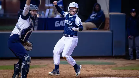 Faith Shirley scores for Georgia Southern against Monmouth