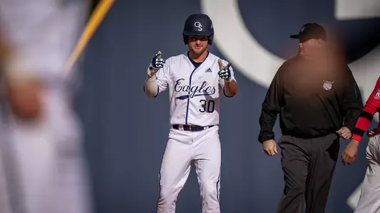Steven Curry after his second double in Game Three against Radford