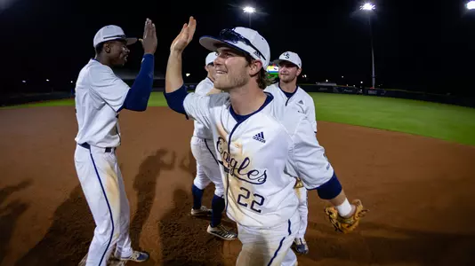Austin Thompson and the Eagles celebrate their series sweep over Georgia