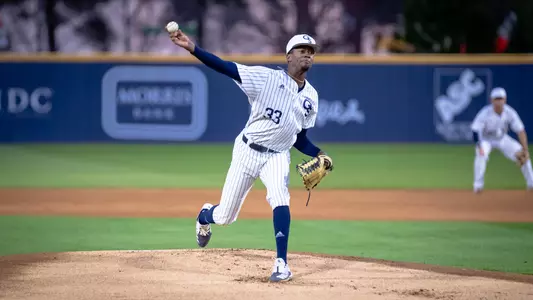 Jordan Jackson throws in the first inning against Valparaiso