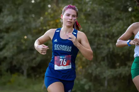 STATESBORO, GEORGIA - OCTOBER 15: Georgia Southern Cross Country hosts the 2021 GATA XC Classic at the Statesboro Disc Golf Course on October 15, 2021 in Statesboro, Georgia