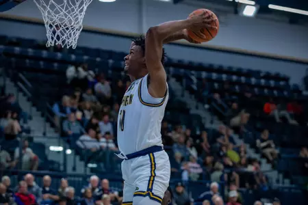 STATESBORO, GEORGIA - NOVEMBER 16: Georgia Southern Men’s Basketball faces Bob Jones University inside Hanner Fieldhouse on November 16, 2021 in Statesboro, Georgia