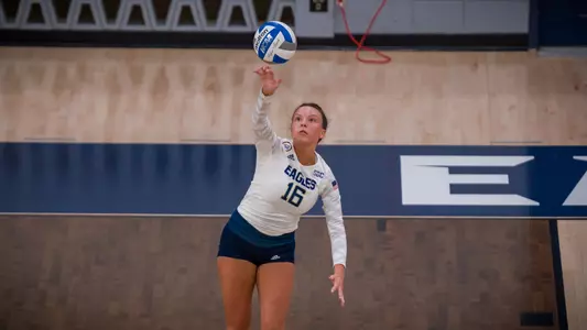 STATESBORO, GEORGIA - FEBRUARY 2: Georgia Southern Eagles Volleyball plays host to the Jacksonville University Dolphins at the Hanner Fieldhouse on February 2, 2021 in Statesboro, Georgia.