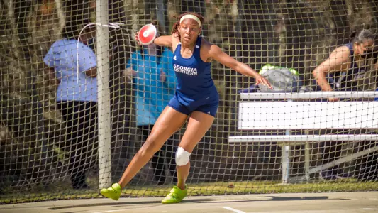 STATESBORO, GEORGIA - MARCH 12: Georgia Southern Eagles Track & Field hosts the 2021 GATA Classic at Eagle Field on March 12, 2021 in Statesboro, Georgia.