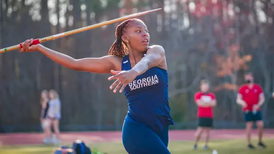 STATESBORO, GEORGIA - MARCH 12: Georgia Southern Eagles Track & Field hosts the 2021 GATA Classic at Eagle Field on March 12, 2021 in Statesboro, Georgia.