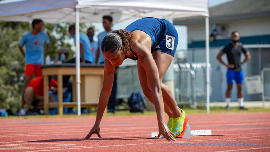 STATESBORO, GEORGIA - MARCH 12: Georgia Southern Eagles Track & Field hosts the 2021 GATA Classic at Eagle Field on March 12, 2021 in Statesboro, Georgia.
