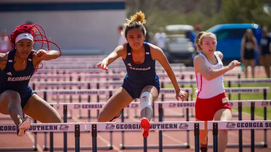 STATESBORO, GEORGIA - MARCH 12: Georgia Southern Eagles Track & Field hosts the 2021 GATA Classic at Eagle Field on March 12, 2021 in Statesboro, Georgia.