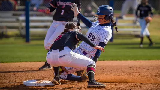 STATESBORO, GEORGIA - MARCH 6: Georgia Southern Eagles Softball faces the College of Charleston Cougars at the Eagle Softball Field on March 6, 2021 in Statesboro, Georgia.