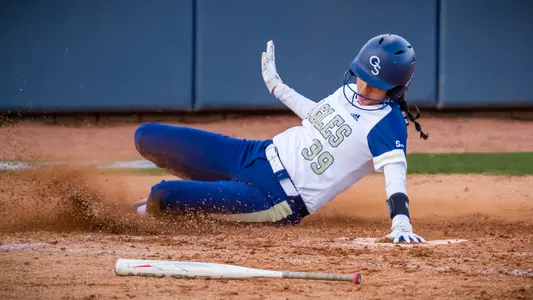 STATESBORO, GEORGIA - MARCH 5: Georgia Southern Eagles Softball faces the Winthrop Eagles at the Eagle Softball Field on March 5, 2021 in Statesboro, Georgia.