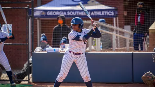 STATESBORO, GEORGIA - MARCH 6: Georgia Southern Eagles Softball faces the College of Charleston Cougars at the Eagle Softball Field on March 6, 2021 in Statesboro, Georgia.