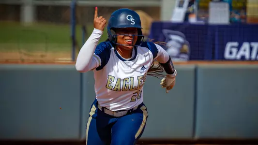 STATESBORO, GEORGIA - MARCH 5: Georgia Southern Eagles Softball faces the Winthrop Eagles at the Eagle Softball Field on March 5, 2021 in Statesboro, Georgia.