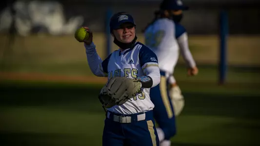 STATESBORO, GEORGIA - MARCH 5: Georgia Southern Eagles Softball faces the Winthrop Eagles at the Eagle Softball Field on March 5, 2021 in Statesboro, Georgia.