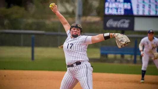 STATESBORO, GEORGIA - MARCH 26: Georgia Southern Eagles Softball faces the Florida International University Panthers at the Eagle Softball Field on March 26, 2021 in Statesboro, Georgia.