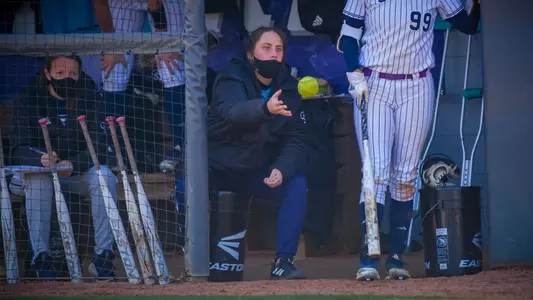 STATESBORO, GEORGIA - MARCH 6: Georgia Southern Eagles Softball faces the College of Charleston Cougars at the Eagle Softball Field on March 6, 2021 in Statesboro, Georgia.