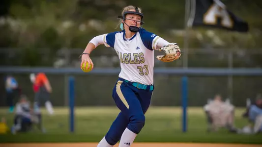 STATESBORO, GEORGIA - MARCH 20: Georgia Southern Eagles Softball faces the ULM Warhawks at the Eagle Softball Field on March 20, 2021 in Statesboro, Georgia.