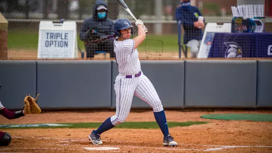 STATESBORO, GEORGIA - MARCH 6: Georgia Southern Eagles Softball faces the Winthrop Eagles at the Eagle Softball Field on March 6, 2021 in Statesboro, Georgia.