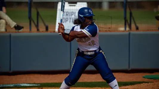 STATESBORO, GEORGIA - MARCH 5: Georgia Southern Eagles Softball faces the Winthrop Eagles at the Eagle Softball Field on March 5, 2021 in Statesboro, Georgia.
