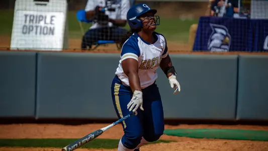 STATESBORO, GEORGIA - MARCH 5: Georgia Southern Eagles Softball faces the Winthrop Eagles at the Eagle Softball Field on March 5, 2021 in Statesboro, Georgia.
