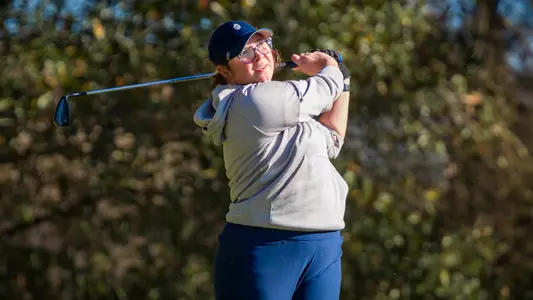 STATESBORO, GEORGIA - FEBRUARY 21: Georgia Southern Eagles Women’s Golf plays in the 2021 Strutter Gus Invitational at the Georgia Southern Golf Course on February 21, 2021 in Statesboro, Georgia.