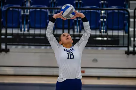 STATESBORO, GEORGIA - AUGUST 15: Georgia Southern Volleyball plays its 2021 Blue-White Game at Hanner Fieldhouse on August 15, 2021 in Statesboro, Georgia.