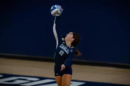 STATESBORO, GEORGIA - AUGUST 15: Georgia Southern Volleyball plays its 2021 Blue-White Game at Hanner Fieldhouse on August 15, 2021 in Statesboro, Georgia.