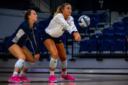 STATESBORO, GEORGIA - AUGUST 15: Georgia Southern Volleyball plays its 2021 Blue-White Game at Hanner Fieldhouse on August 15, 2021 in Statesboro, Georgia.