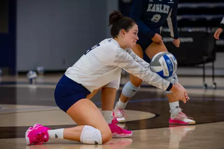 STATESBORO, GEORGIA - AUGUST 15: Georgia Southern Volleyball plays its 2021 Blue-White Game at Hanner Fieldhouse on August 15, 2021 in Statesboro, Georgia.