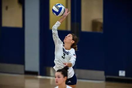 STATESBORO, GEORGIA - AUGUST 15: Georgia Southern Volleyball plays its 2021 Blue-White Game at Hanner Fieldhouse on August 15, 2021 in Statesboro, Georgia.