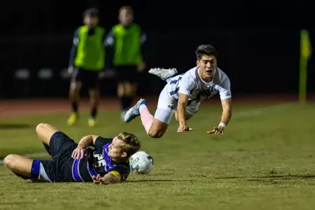 Georgia Southern midfielder Manuel Prieto (19) during the NCAA menâ??s soccer match between Georgia Southern and James Madison at Eagle Field at the Erk Russell Athletic Park on October 14, 2022 in Statesboro, Georgia. (Photograph by AJ Henderson / Georgia Southern Athletics)