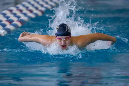 Georgia Southern swimmer Madlen Wendland during 2022 Georgia Southern Intrasquad Swimming & Diving meet at RAC Pool on September 24, 2022 in Statesboro, Georgia. (Photograph by AJ Henderson / Georgia Southern Athletics)