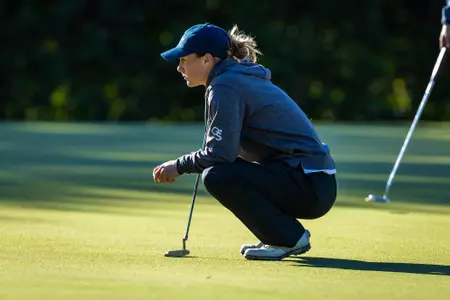 Georgia Southern junior golfer Taylor Oberparleiter during day three of The Southern collegiate golf tournament at Savannah Golf Club on October 19, 2022 in Savannah, Georgia. (Photograph by AJ Henderson / Georgia Southern Athletics)
