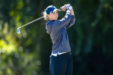 Georgia Southern junior golfer Taylor Oberparleiter during day three of The Southern collegiate golf tournament at Savannah Golf Club on October 19, 2022 in Savannah, Georgia. (Photograph by AJ Henderson / Georgia Southern Athletics)