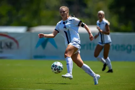 STATESBORO - AUGUST 13: Georgia Southern Womenâ??s Soccer faces Charleston Southern in an Exhibition Match on Eagle Field at Erk Russell Athletic Park on August 13, 2022 in Statesboro, Georgia.