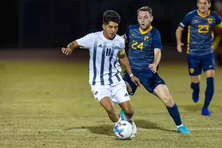 Georgia Southern forward/midfielder Mauro Gutierrez-Solis (11) during the NCAA menâ??s soccer match between Georgia Southern and West Virginia at Eagle Field at the Erk Russell Athletic Park on October 28, 2022 in Statesboro, Georgia. (Photograph by AJ Henderson / Georgia Southern Athletics)